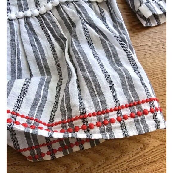 Kate Spade Broome Street Women's M Stripped BOHO Embroidered Oversized Tunic Top - Picture 5 of 9